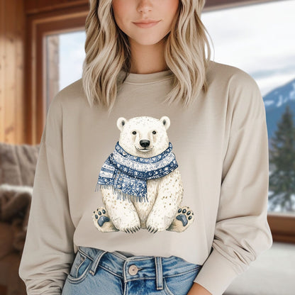 Nordic Winter Polar Bear Long Sleeve Tee