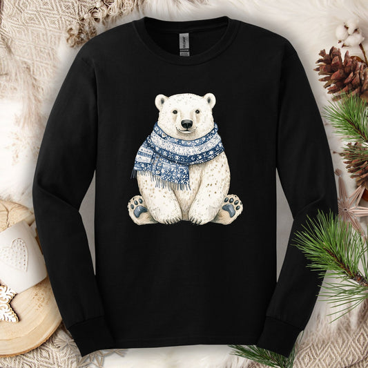 Nordic Winter Polar Bear Long Sleeve Tee