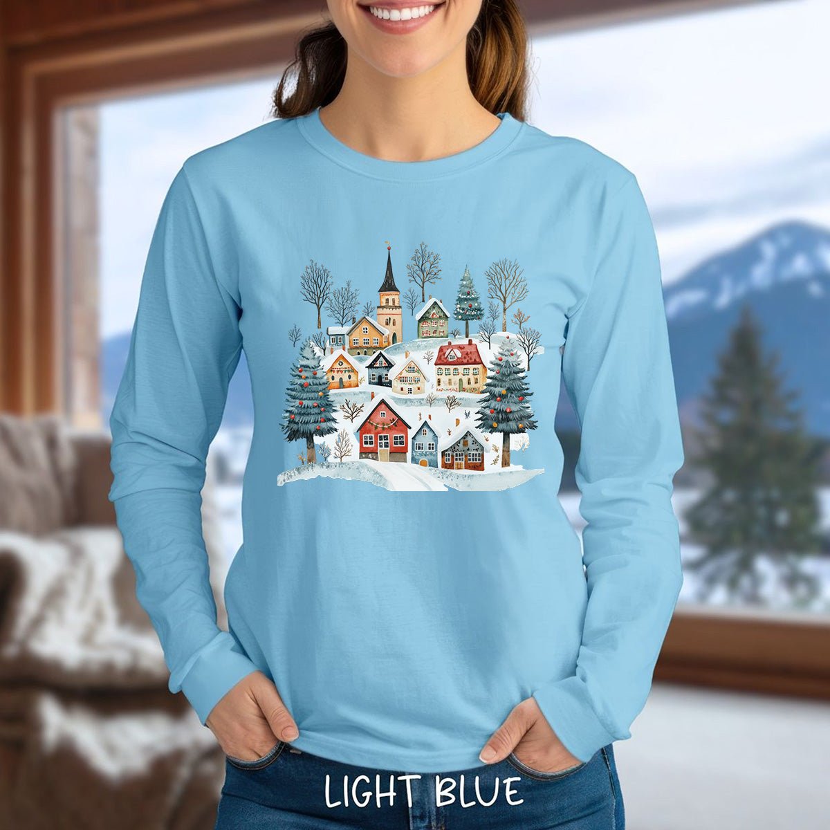 Nordic Winter Village Long Sleeve Tee