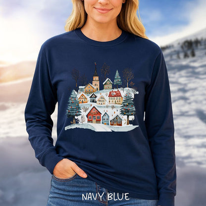 Nordic Winter Village Long Sleeve Tee