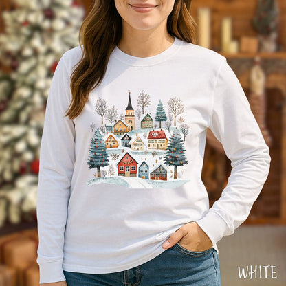 Nordic Winter Village Long Sleeve Tee