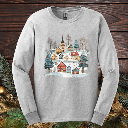 Nordic Winter Village Long Sleeve Tee
