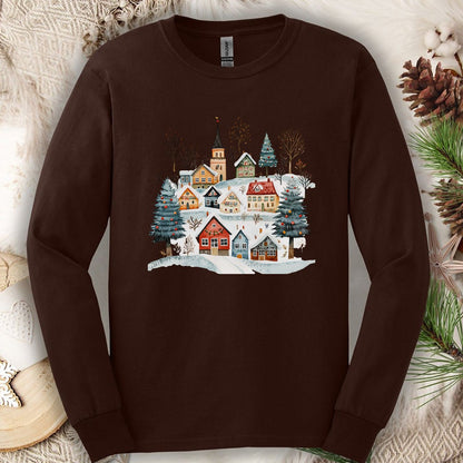 Nordic Winter Village Long Sleeve Tee