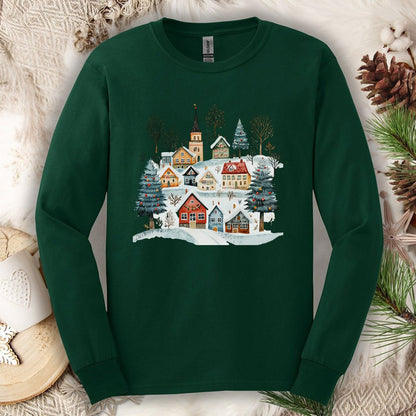 Nordic Winter Village Long Sleeve Tee