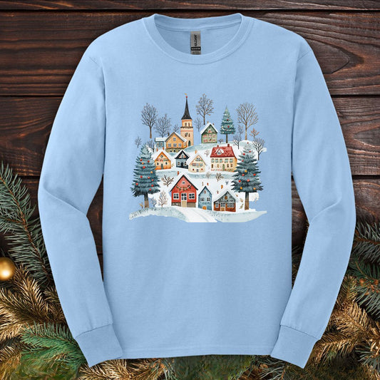 Nordic Winter Village Long Sleeve Tee