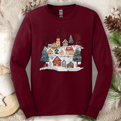 Nordic Winter Village Long Sleeve Tee