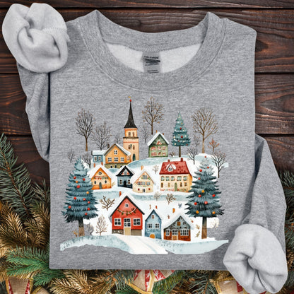 Nordic Winter Village Sweatshirt