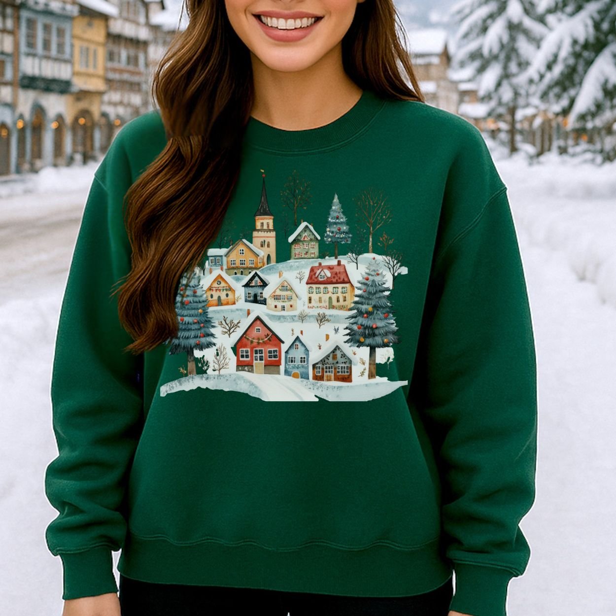 Nordic Winter Village Sweatshirt