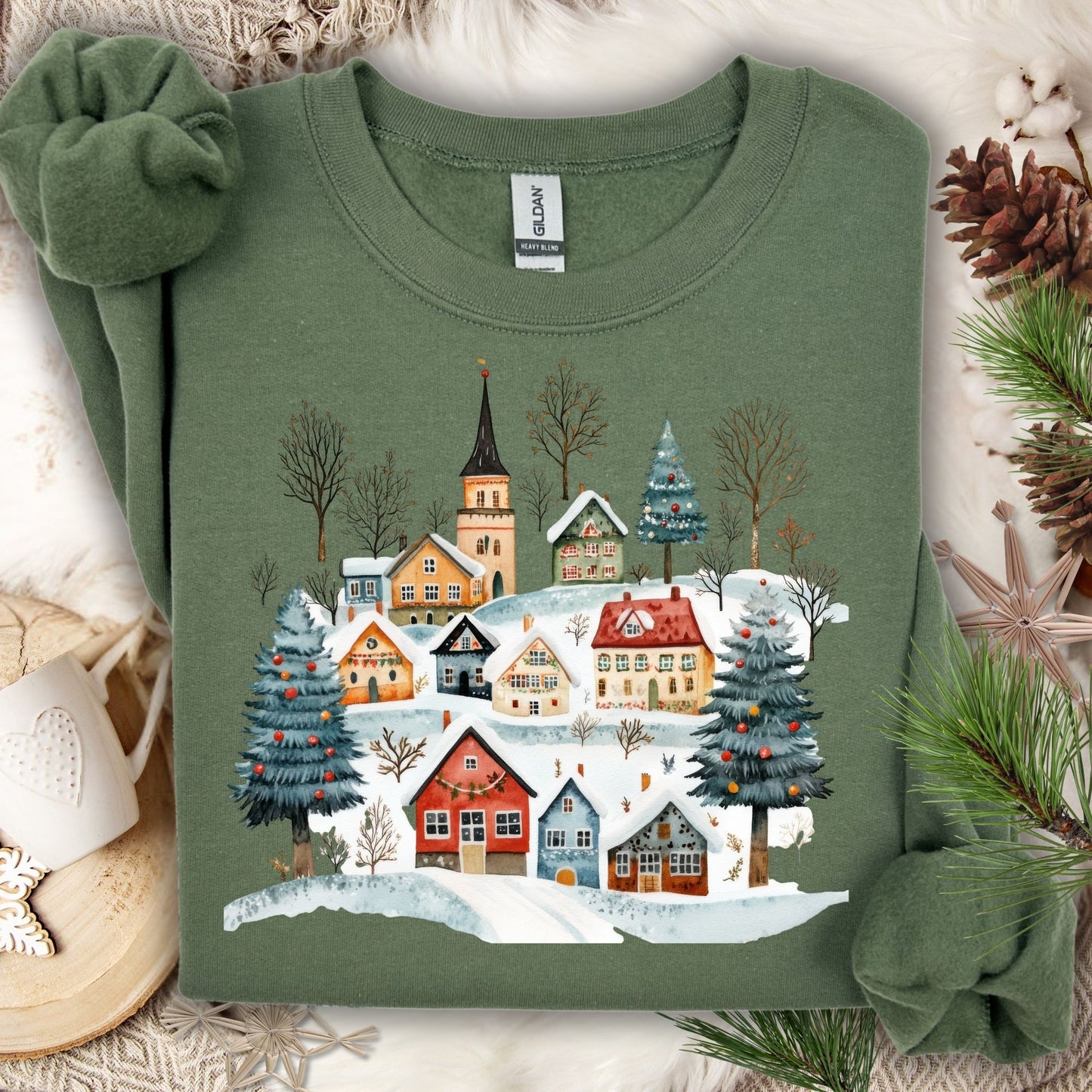 Nordic Winter Village Sweatshirt