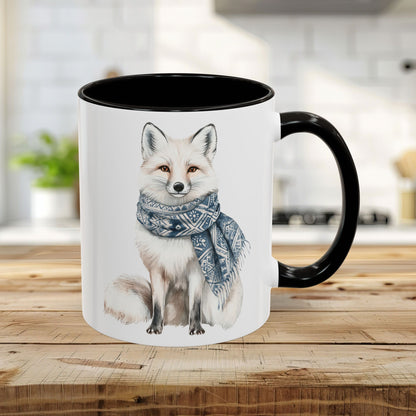 Nordic Winter White Wolf Chinoserie Mug (11/15oz)