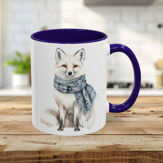 Nordic Winter White Wolf Chinoserie Mug (11/15oz)