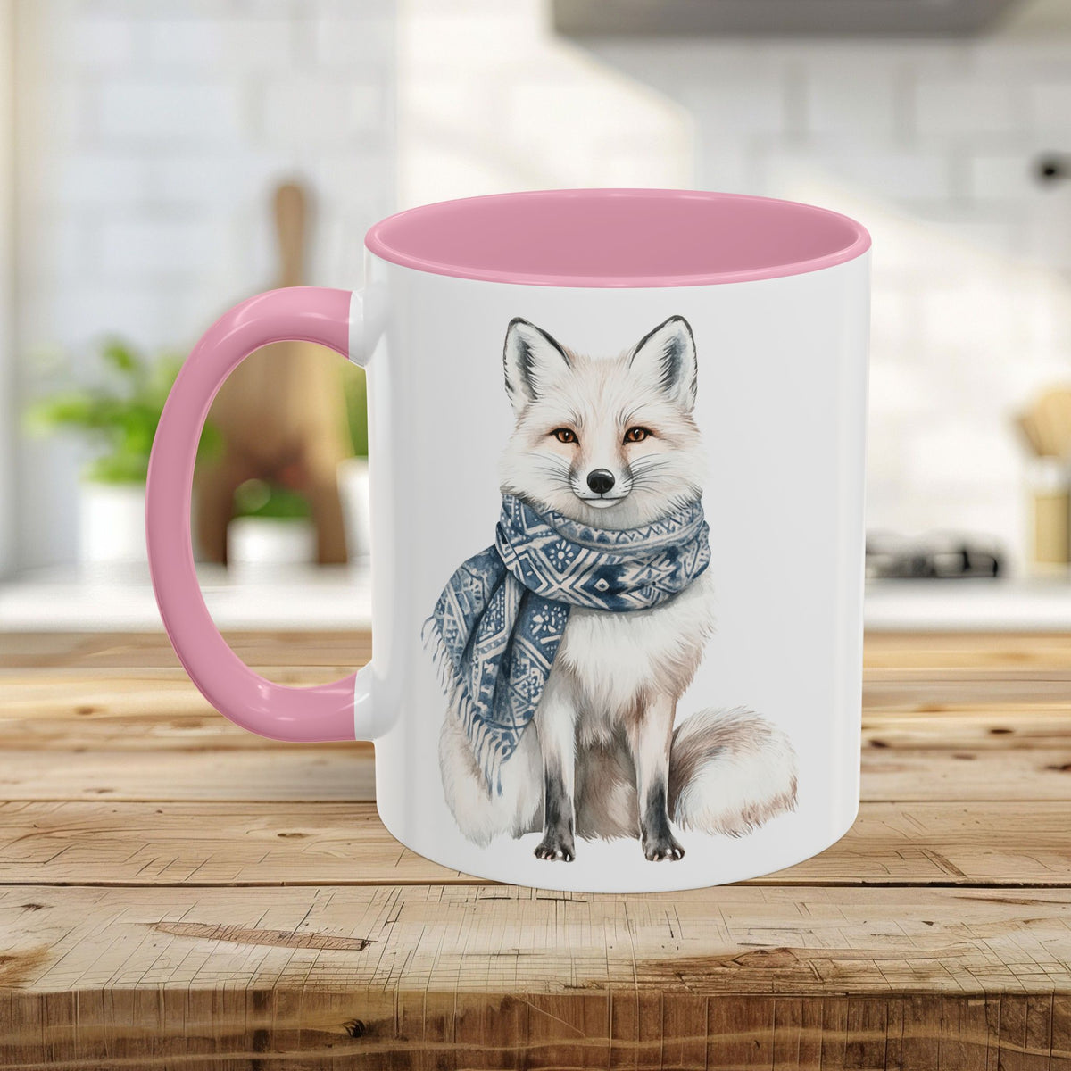 Nordic Winter White Wolf Chinoserie Mug (11/15oz)