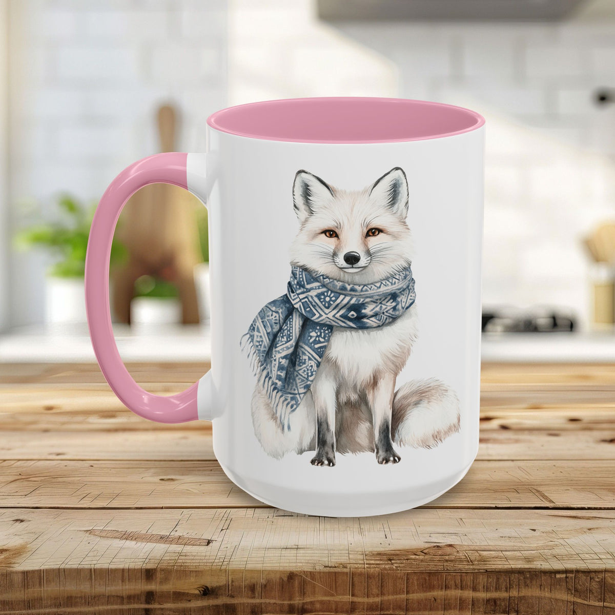 Nordic Winter White Wolf Chinoserie Mug (11/15oz)