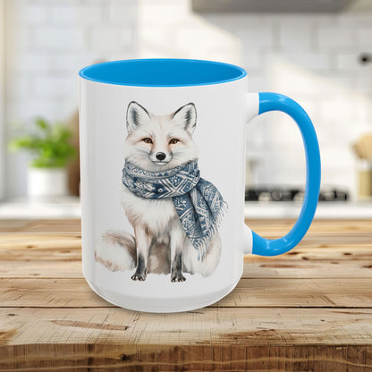 Nordic Winter White Wolf Chinoserie Mug (11/15oz)