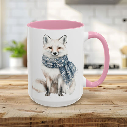 Nordic Winter White Wolf Chinoserie Mug (11/15oz)