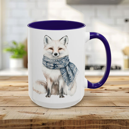 Nordic Winter White Wolf Chinoserie Mug (11/15oz)