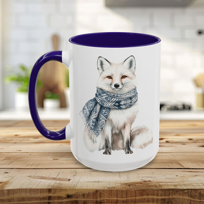 Nordic Winter White Wolf Chinoserie Mug (11/15oz)