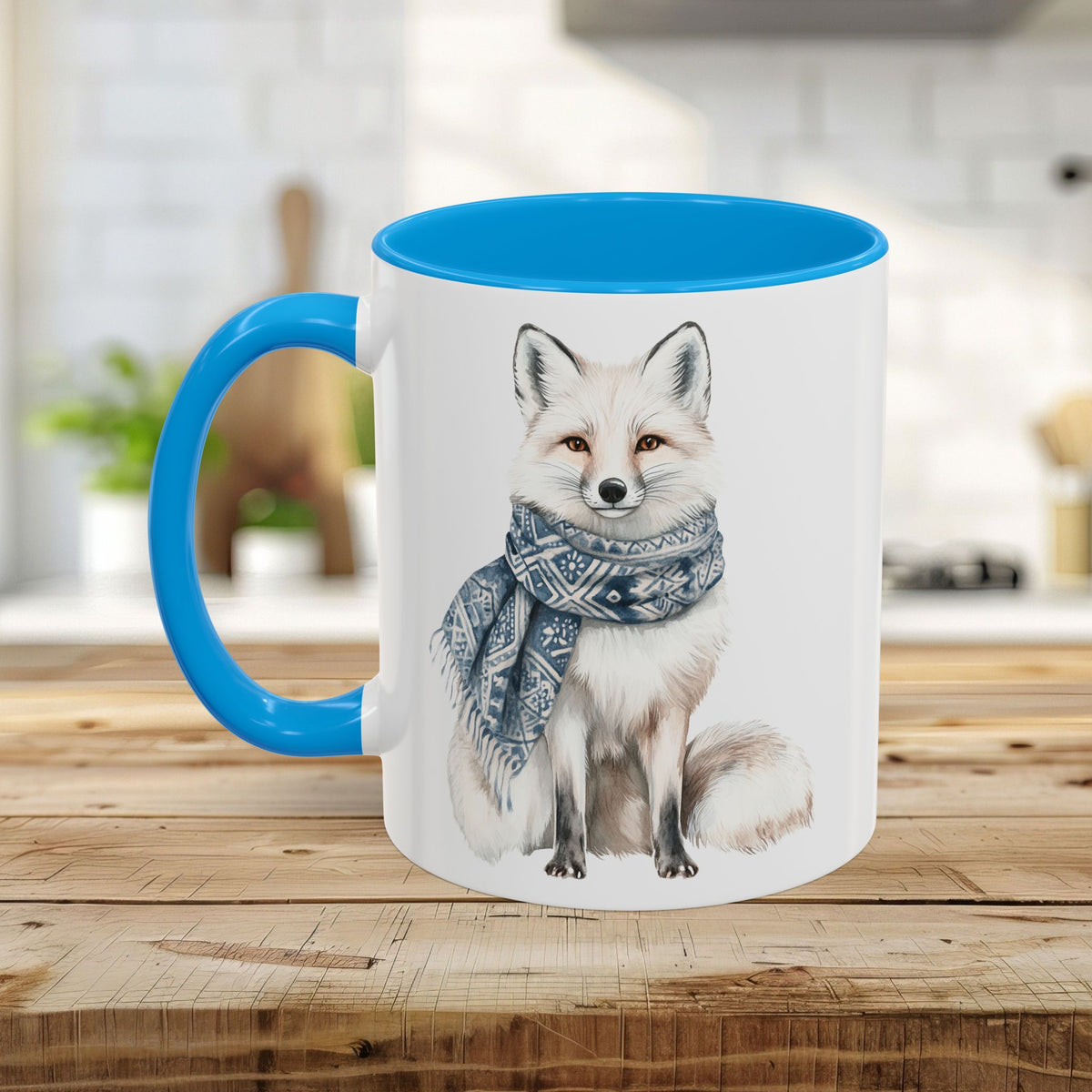 Nordic Winter White Wolf Chinoserie Mug (11/15oz)
