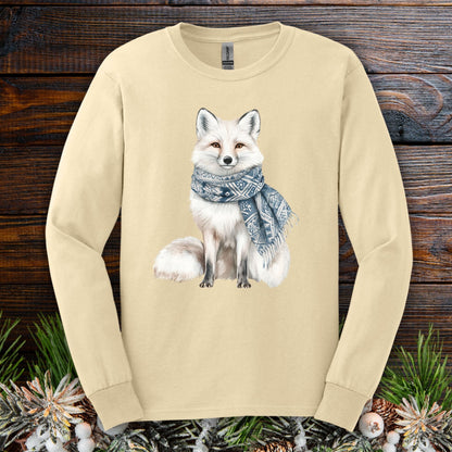 Nordic Winter White Wolf Long Sleeve Tee