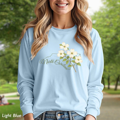 North Carolina State Flower Long Sleeve Tee — Dogwood