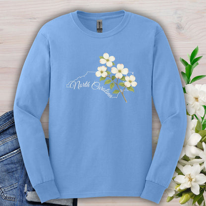 North Carolina State Flower Long Sleeve Tee — Dogwood