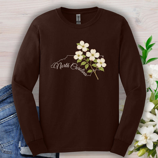 North Carolina State Flower Long Sleeve Tee — Dogwood