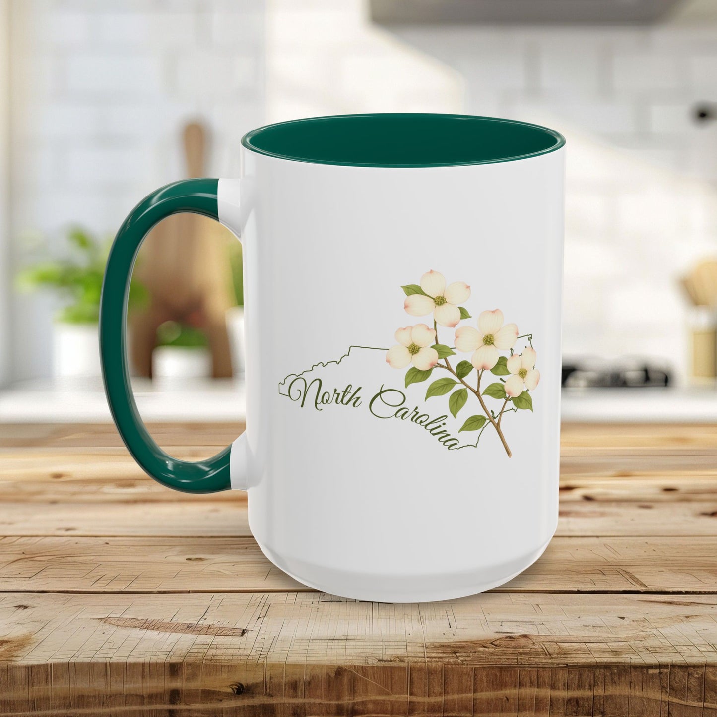North Carolina State Flower Mug  (11/15oz) — Flowering Dogwood