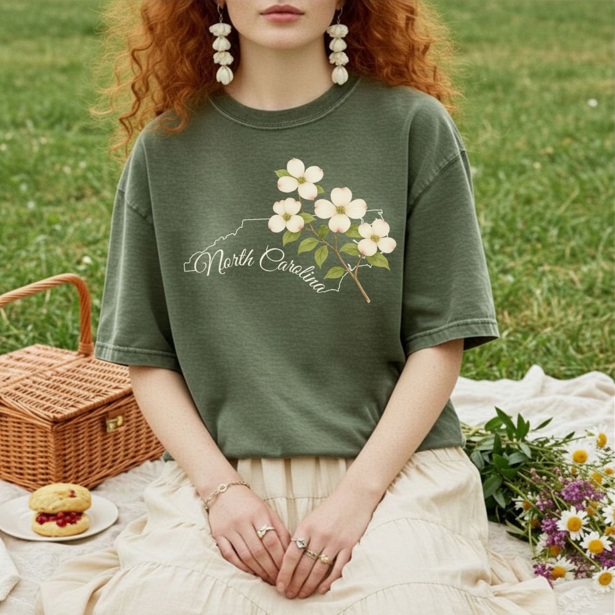 North Carolina State Flower T-Shirt - Flowering Dogwood