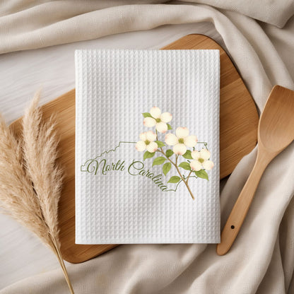 North Carolina State Flower Tea Towel — Flowering Dogwood