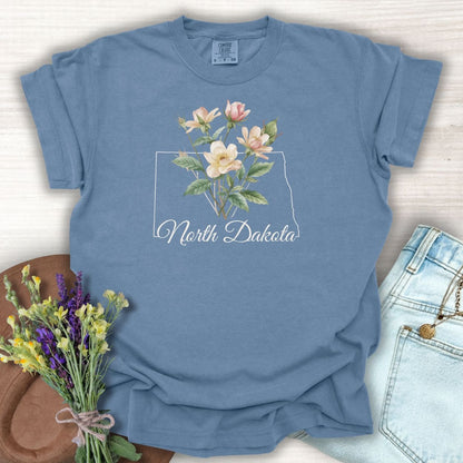 North Dakota State Flower T-Shirt — Wild Prairie Rose