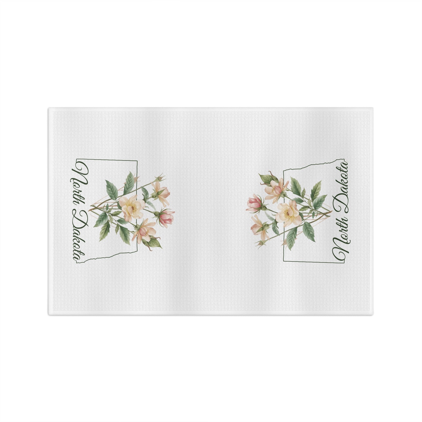 North Dakota State Flower Tea Towel — Wild Prairie Rose