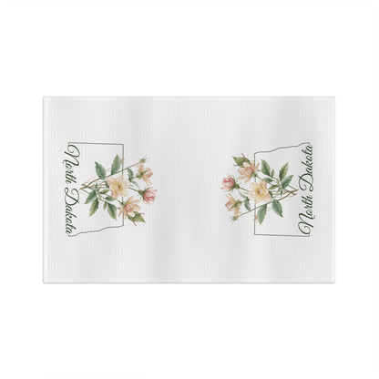 North Dakota State Flower Tea Towel — Wild Prairie Rose