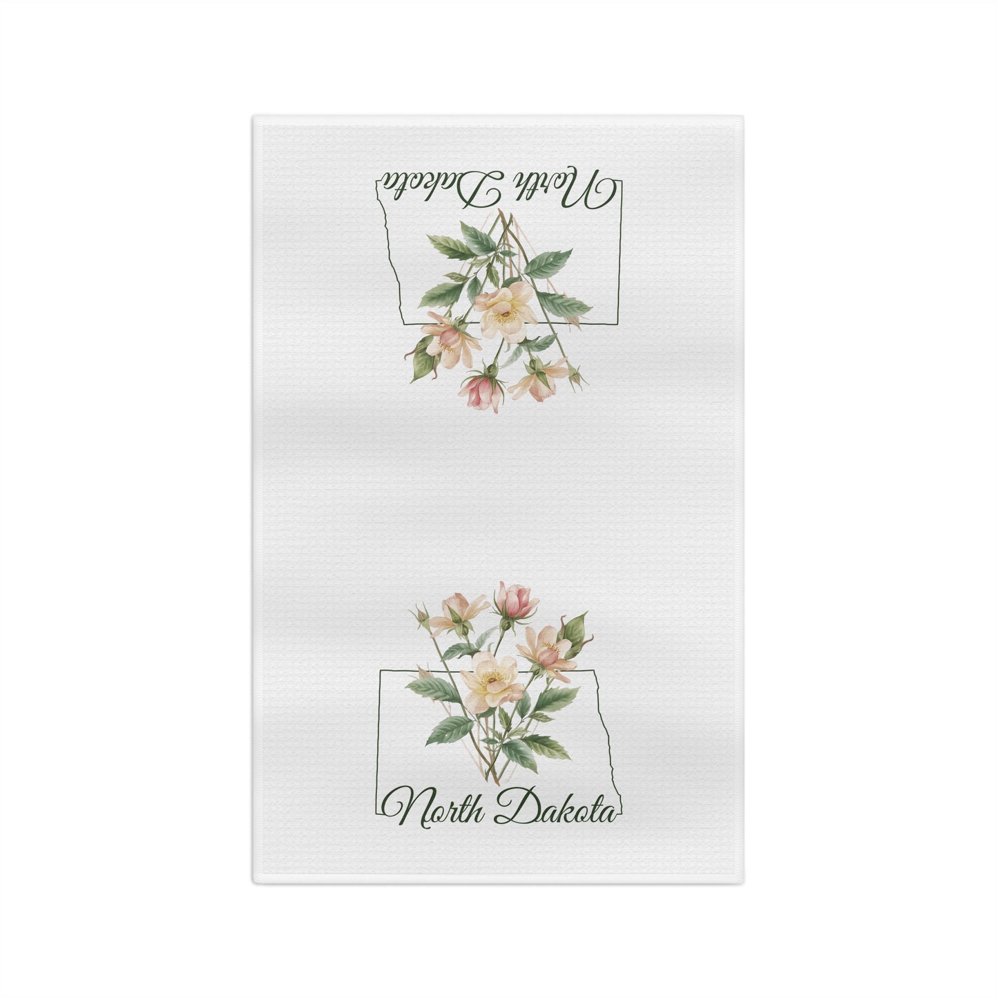North Dakota State Flower Tea Towel — Wild Prairie Rose