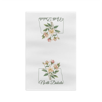 North Dakota State Flower Tea Towel — Wild Prairie Rose