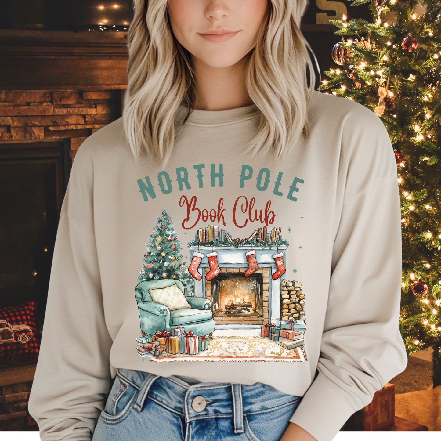 North Pole Book Club Long Sleeve Tee