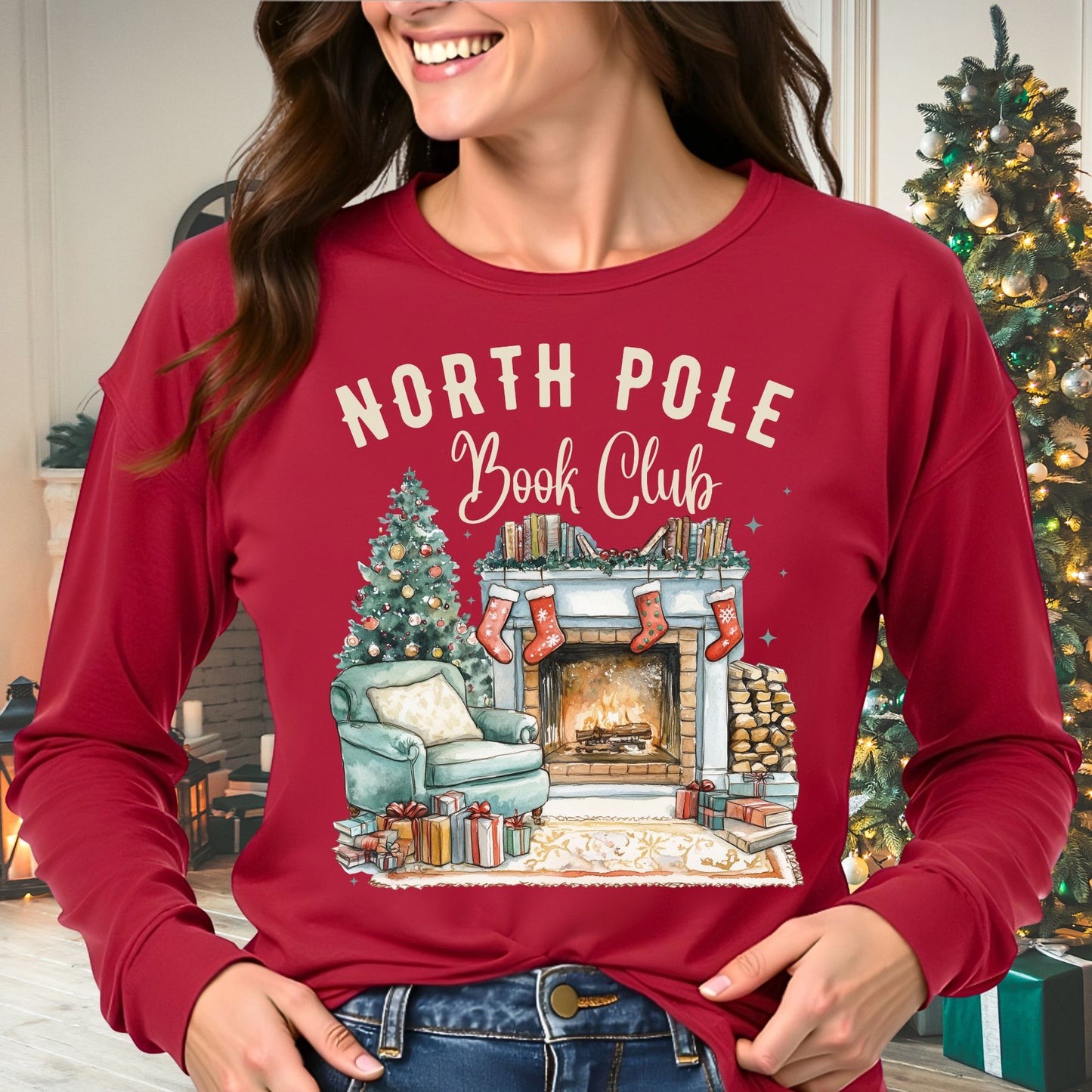 North Pole Book Club Long Sleeve Tee