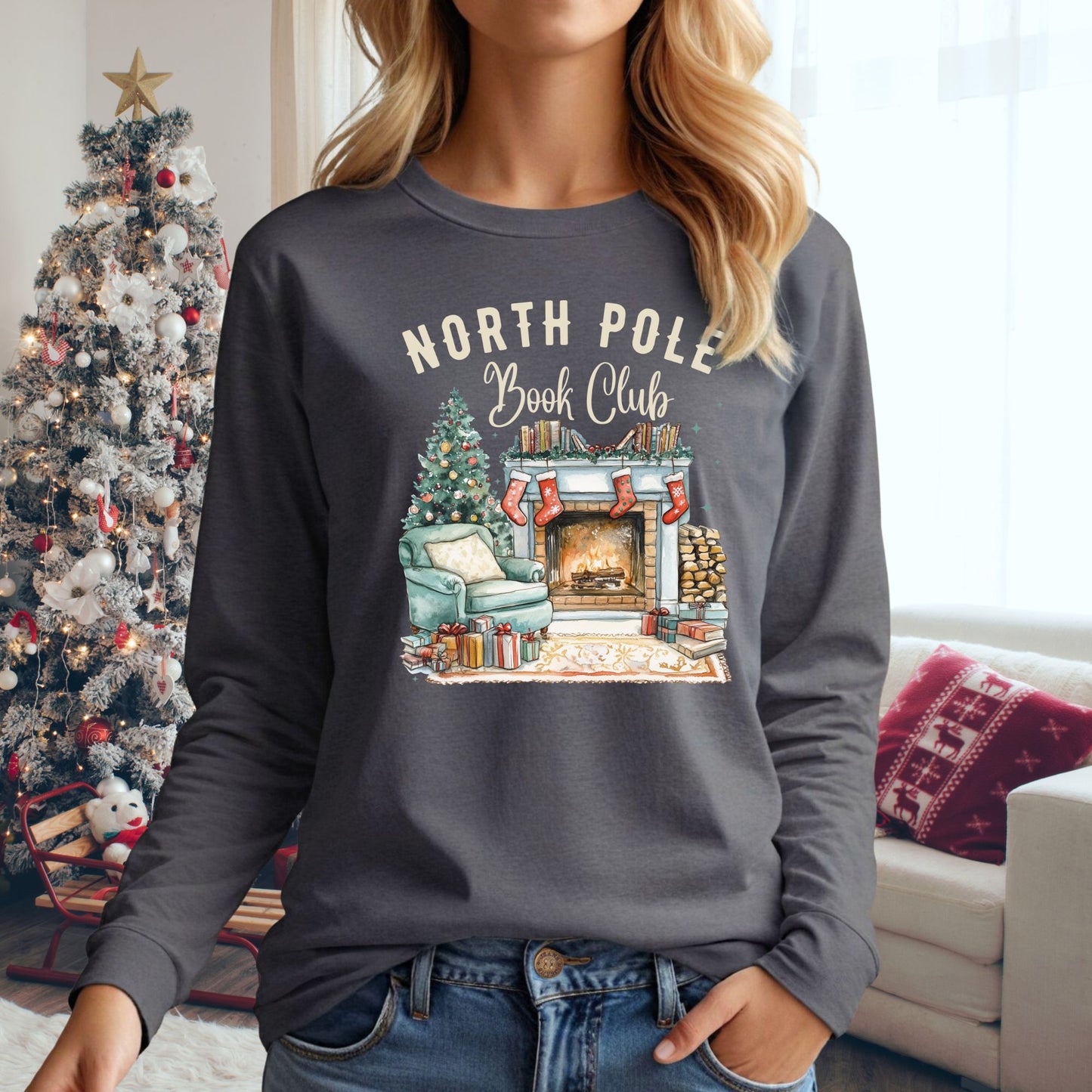 North Pole Book Club Long Sleeve Tee