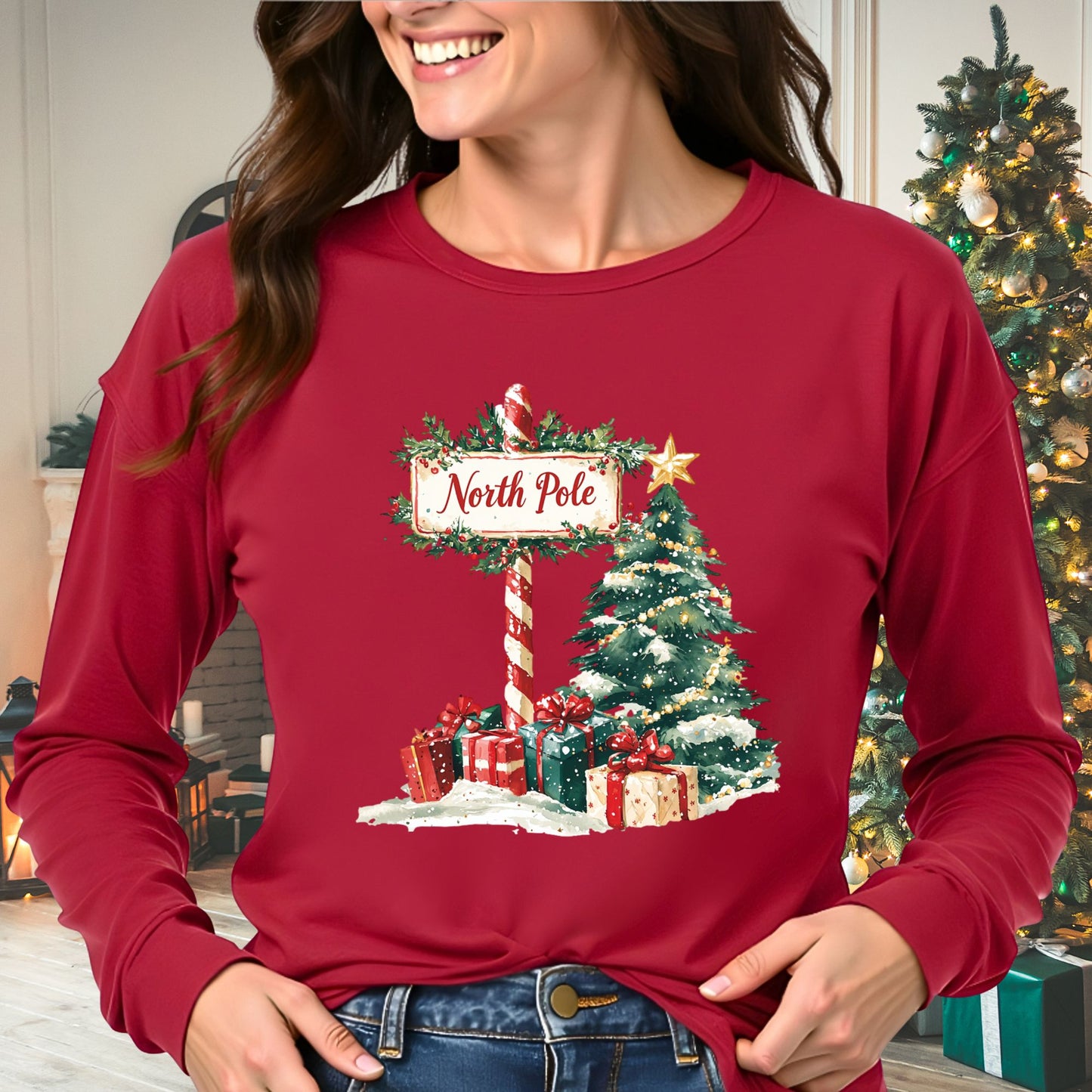 North Pole Christmas Long Sleeve Tee
