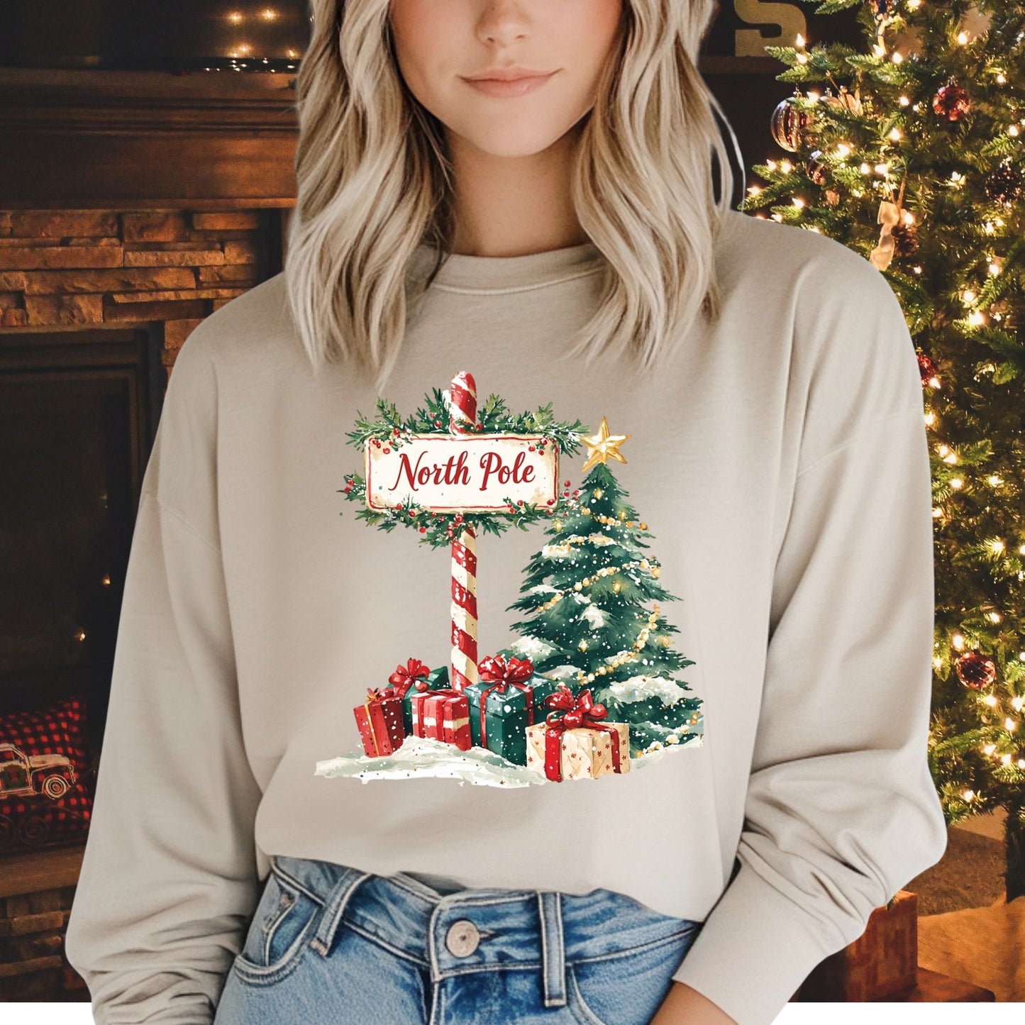 North Pole Christmas Long Sleeve Tee