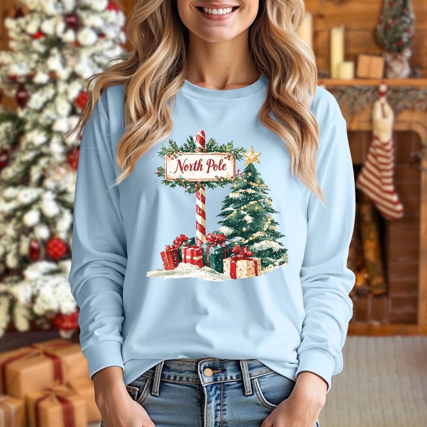 North Pole Christmas Long Sleeve Tee