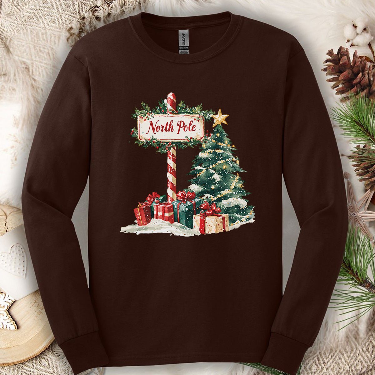North Pole Christmas Long Sleeve Tee