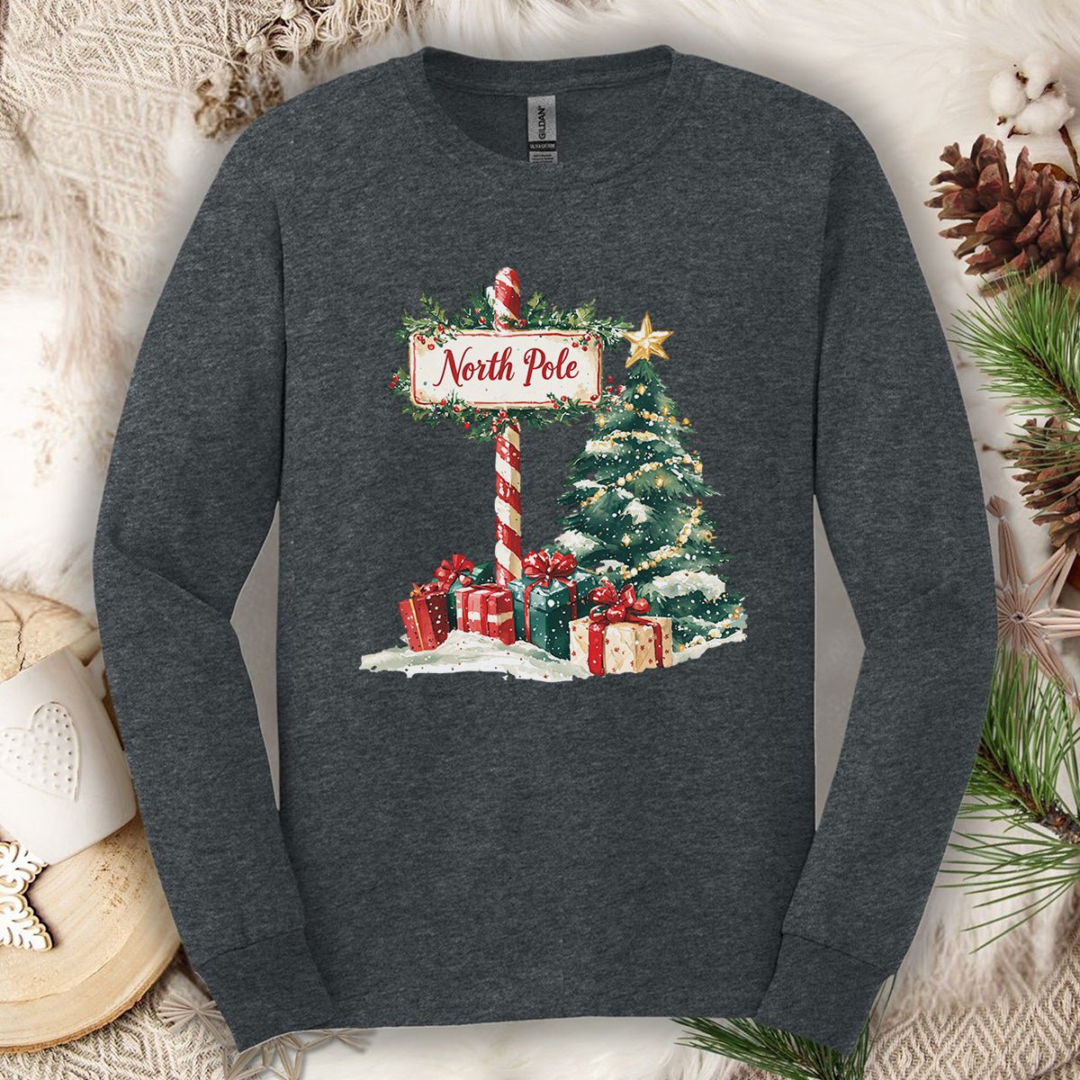 North Pole Christmas Long Sleeve Tee