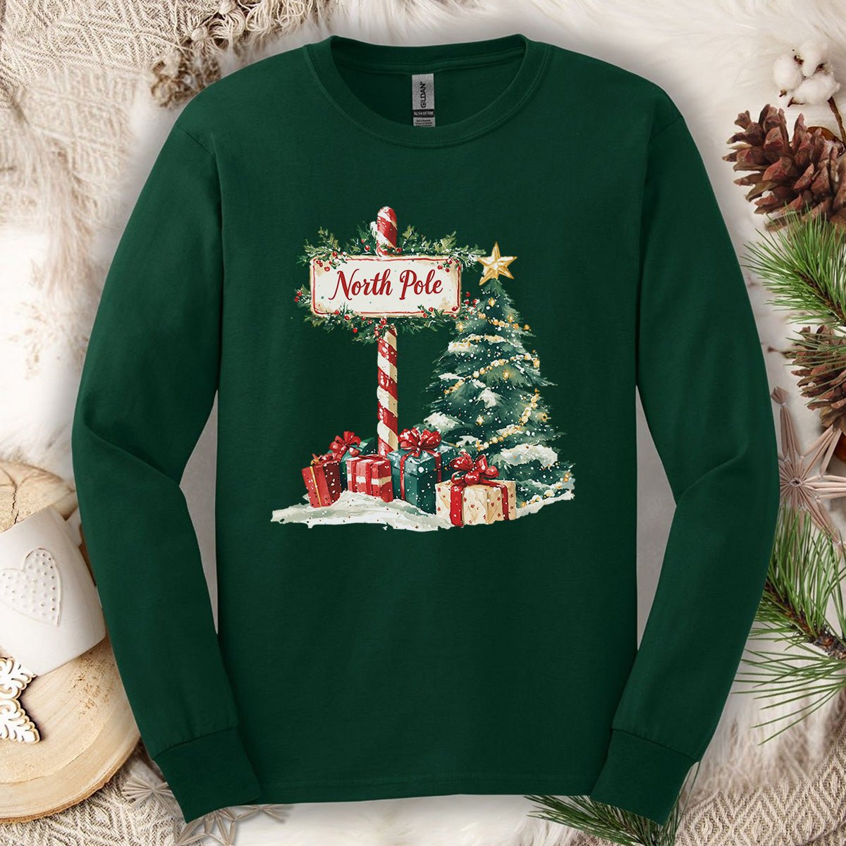 North Pole Christmas Long Sleeve Tee