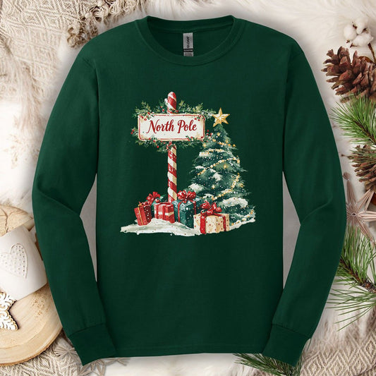 North Pole Christmas Long Sleeve Tee