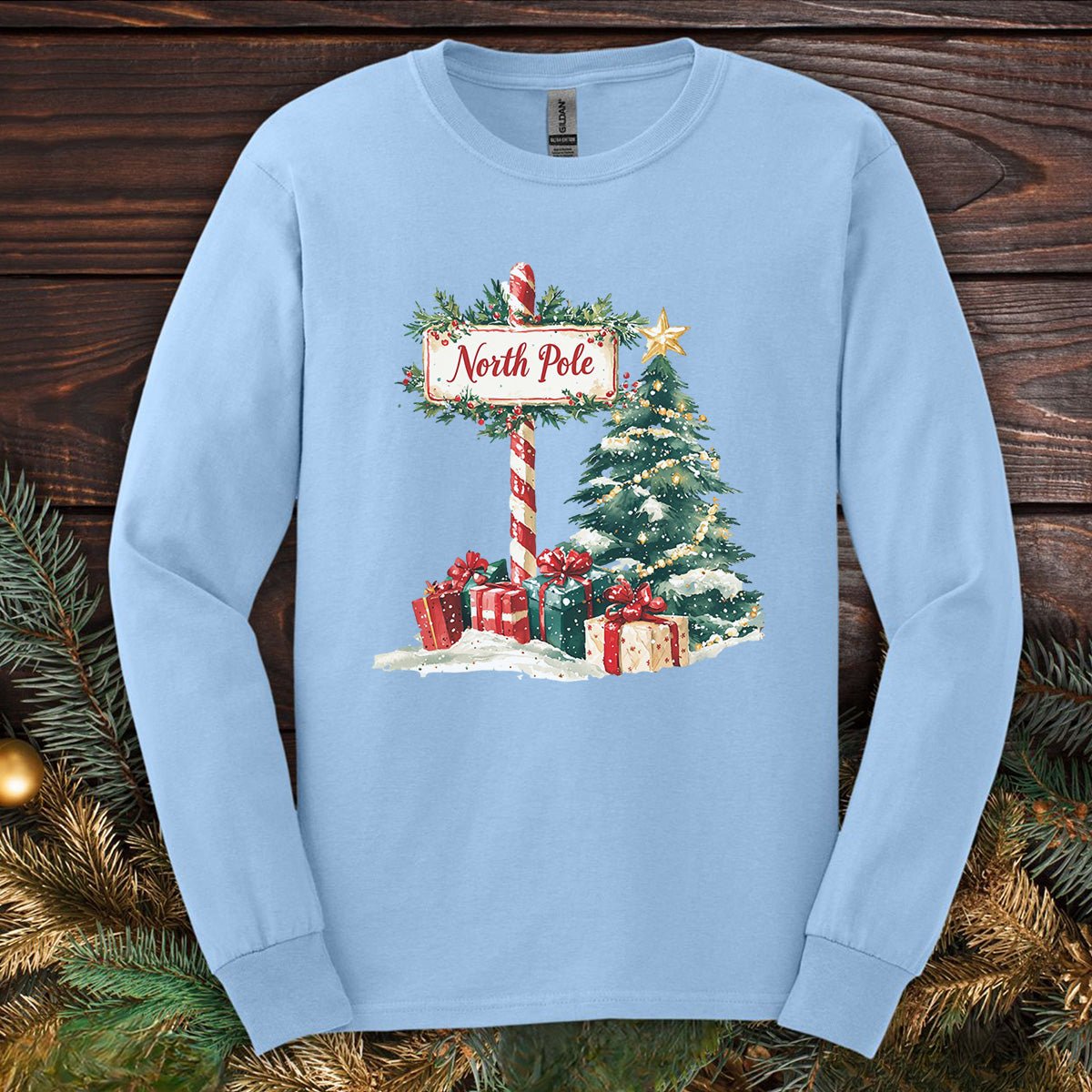 North Pole Christmas Long Sleeve Tee