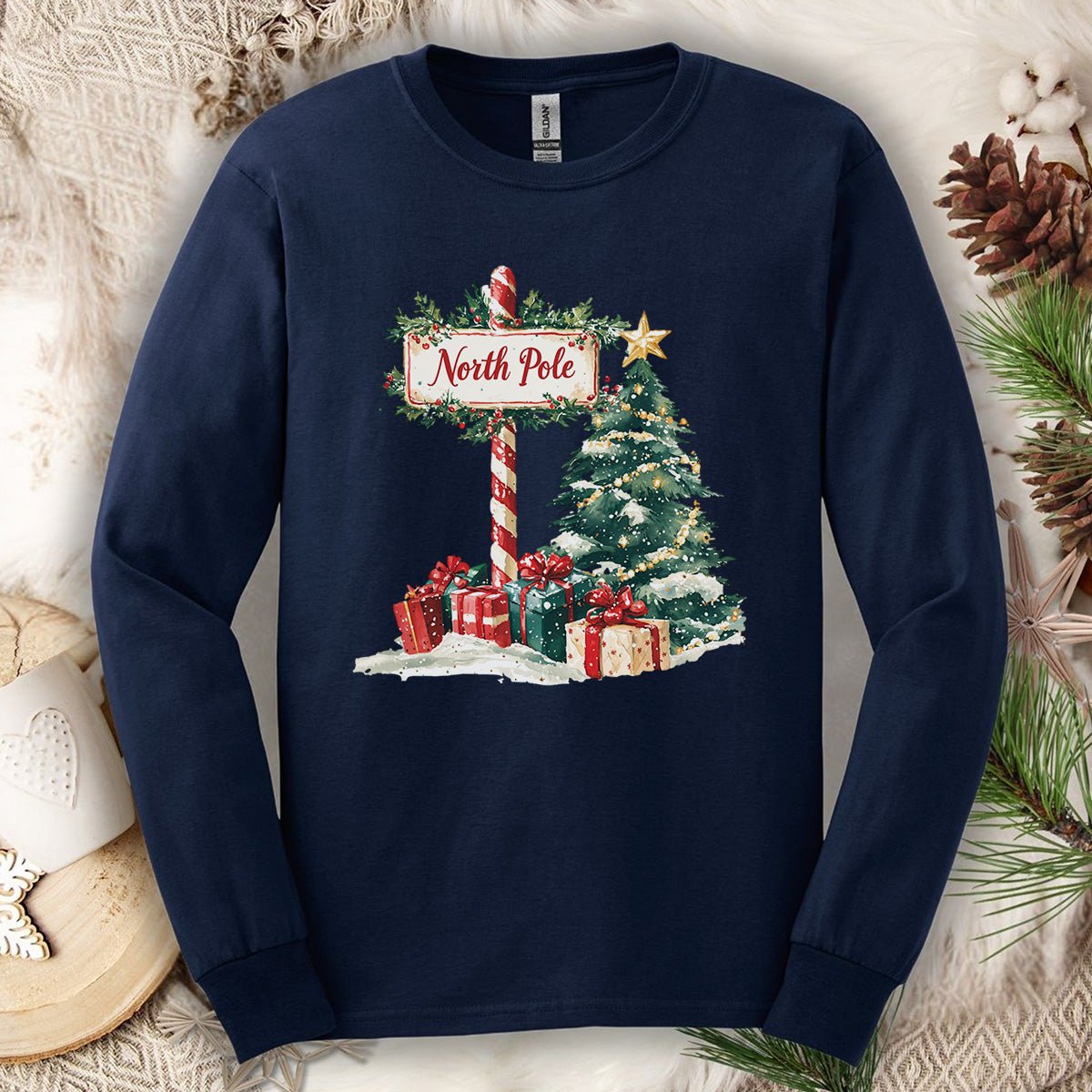 North Pole Christmas Long Sleeve Tee