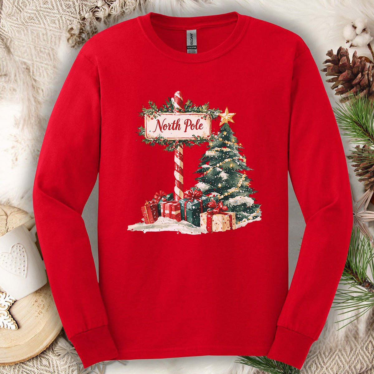 North Pole Christmas Long Sleeve Tee