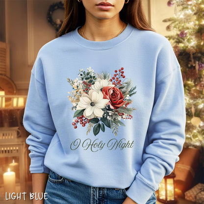 O Holy Night Christmas Floral Sweatshirt