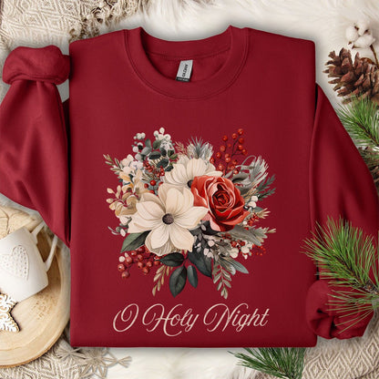 O Holy Night Christmas Floral Sweatshirt