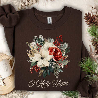 O Holy Night Christmas Floral Sweatshirt